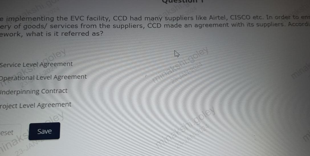  implementing the EVC facility, CCD had many suppliers like Airtel, CISCO