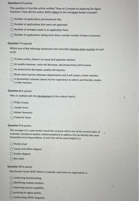  Question 6 (4 points) This question is from the article entitled