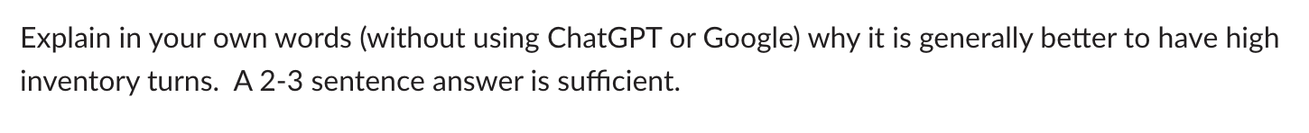  Explain in your own words (without using ChatGPT or Google) why