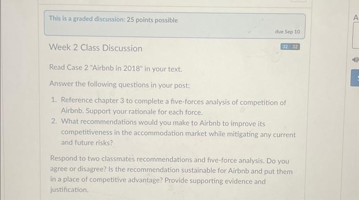  This is a graded discussion: 25 points possible Week 2 Class