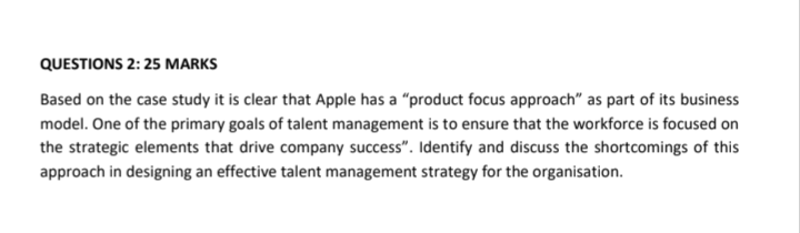  QUESTIONS 2: 25 MARKS Based on the case study it is