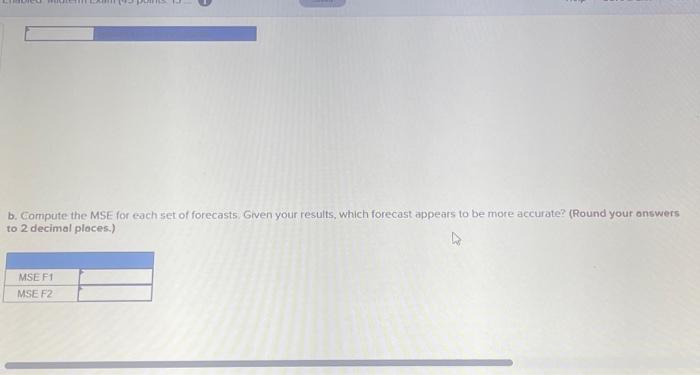 results, which forecast appears to be more accurate? (Round your onswers to