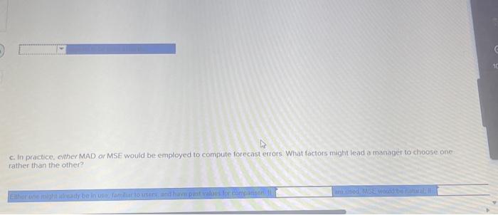 2 decimal ploces.) Two different forecasting techniques [F1 and F2l were used