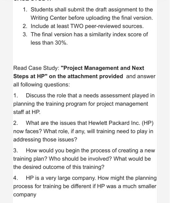 332 When the Hewlett-Packard Company's (HP's) Services Division decided to focus more