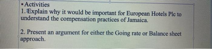 please answer these two questions = Activities 1. Explain why it would