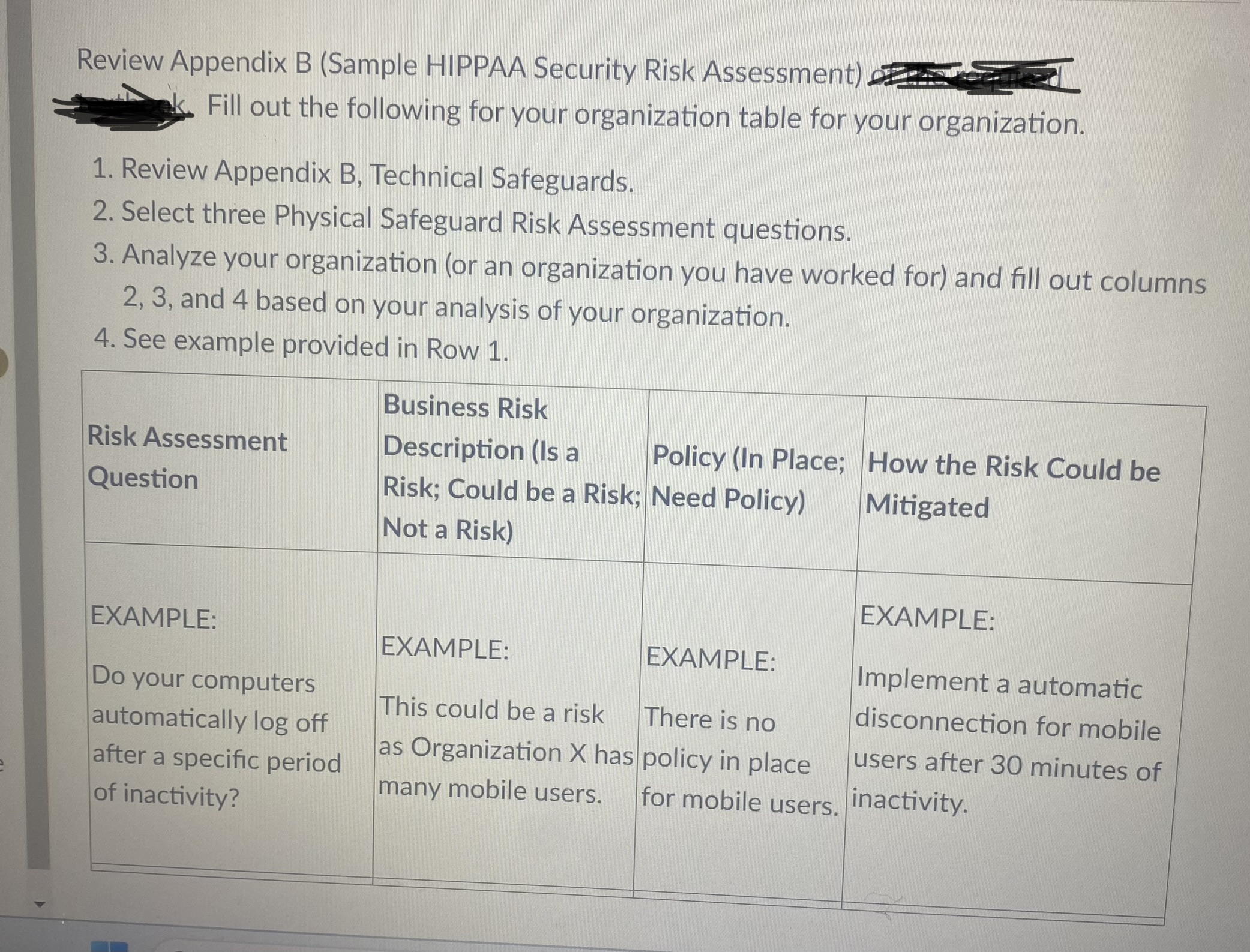 This all information I have. Thank you. Review Appendix B (Sample HIPPAA