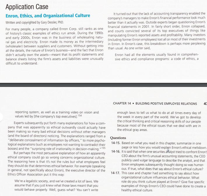 Applied Case 14-17 14-17. This case and chapter had something to say