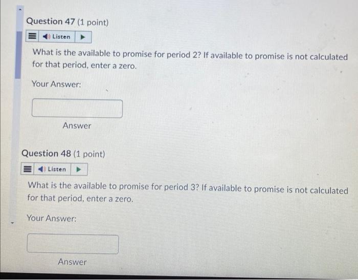 production schedule for period 1? If no production is scheduled, enter a