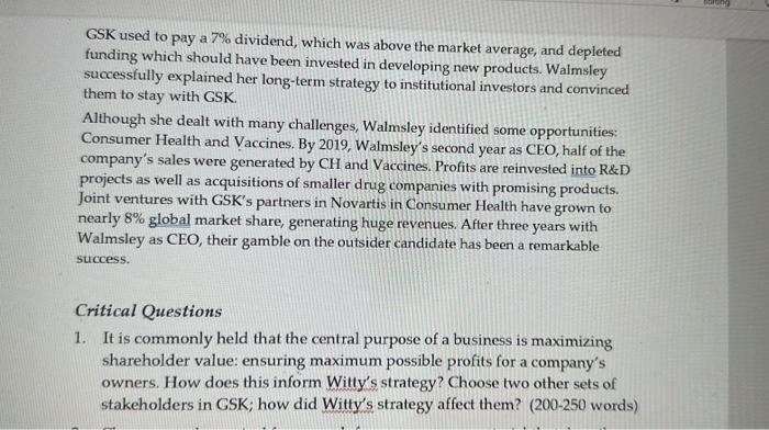 to the questions in the text of the case study itself. The