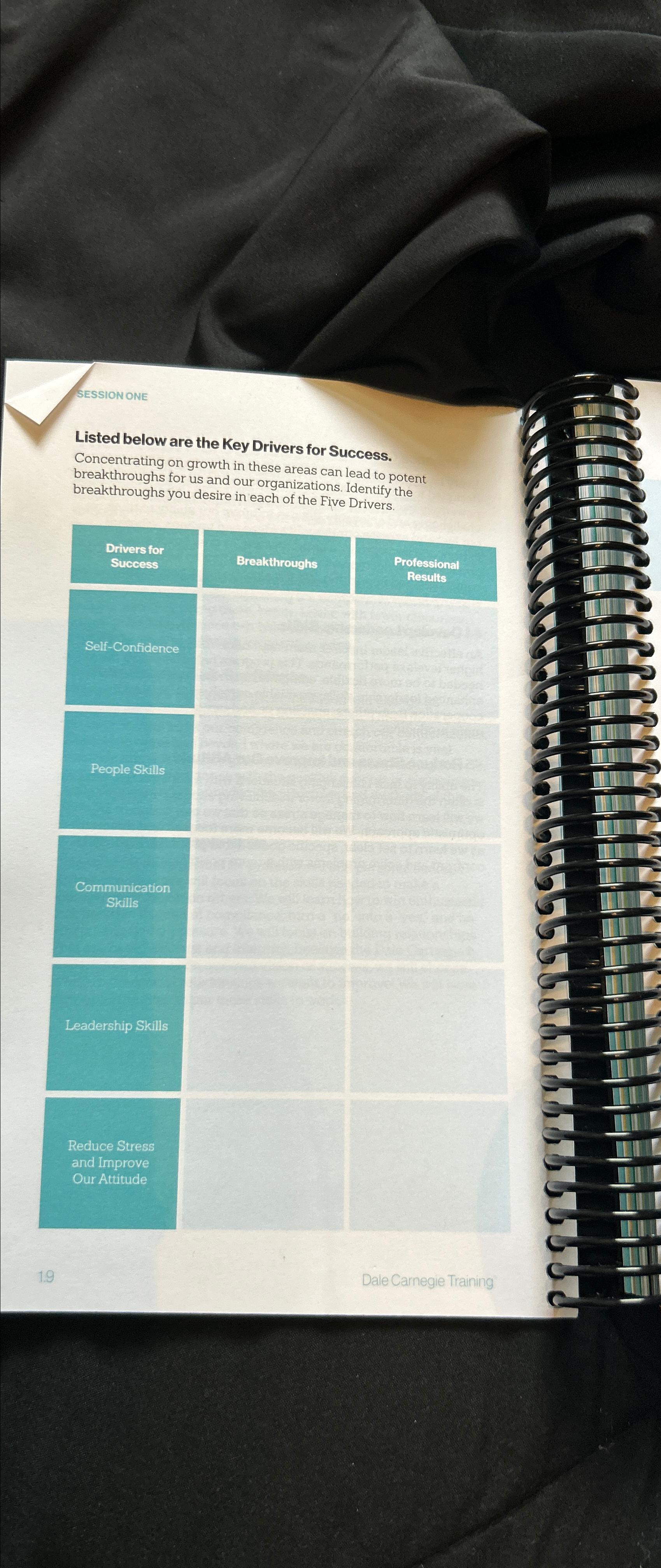  SESSION ONE Listed below are the Key Drivers for Success. Concentrating