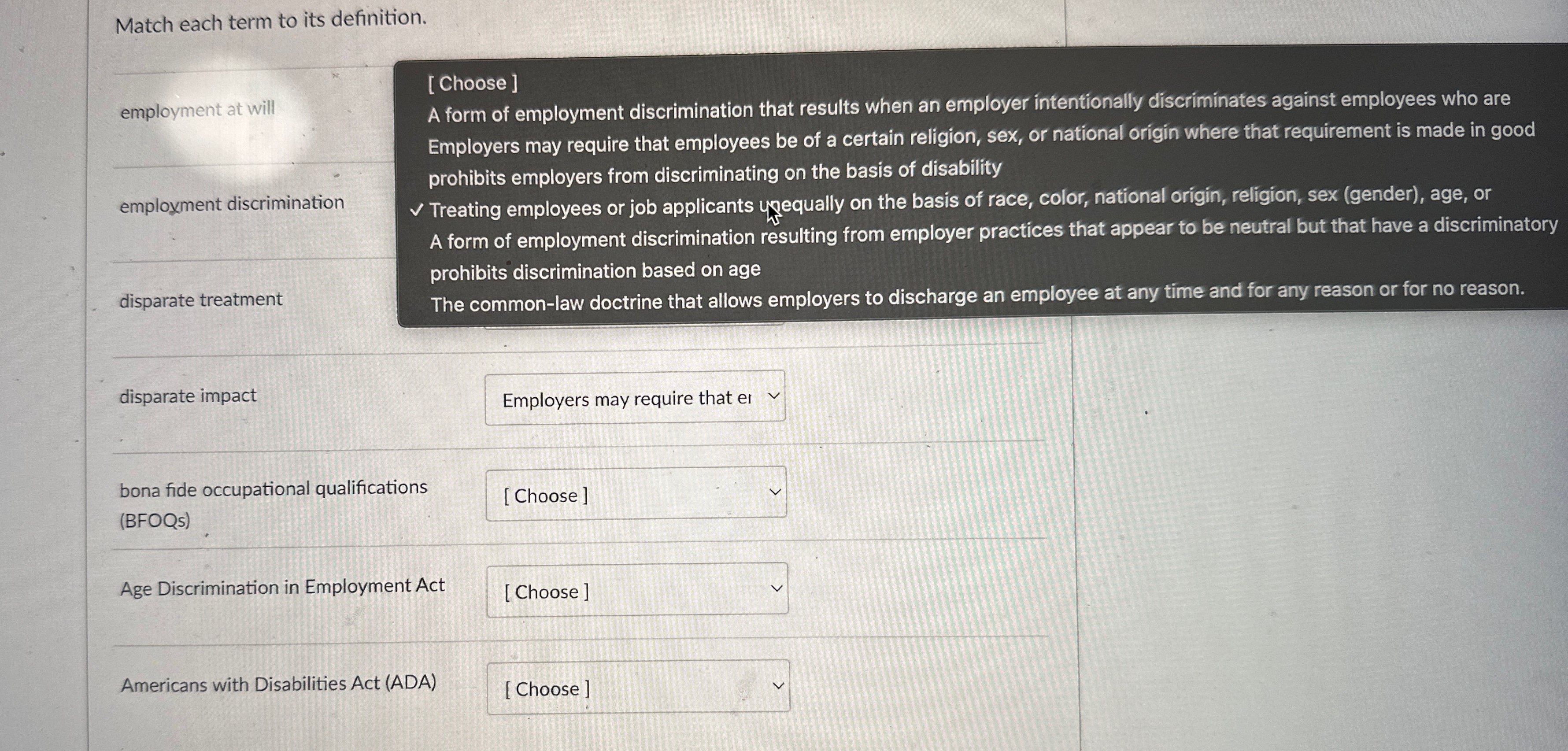  Match each term to its definition. q,[ Choose ] A form