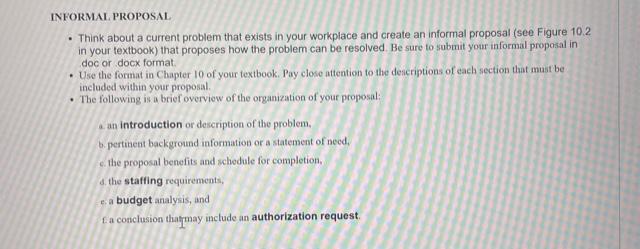 - Think about a current problem that exists in your workplace