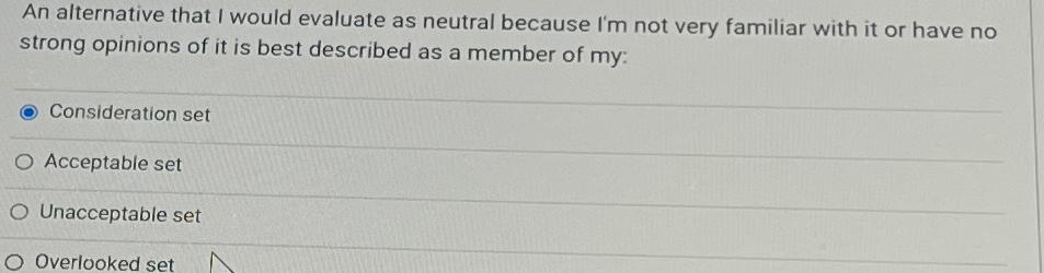  An alternative that I would evaluate as neutral because I'm not