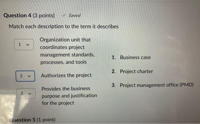  Match each description to the term it describes Organization unit that