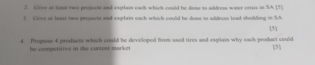  Give at least two projects and explain each which could be