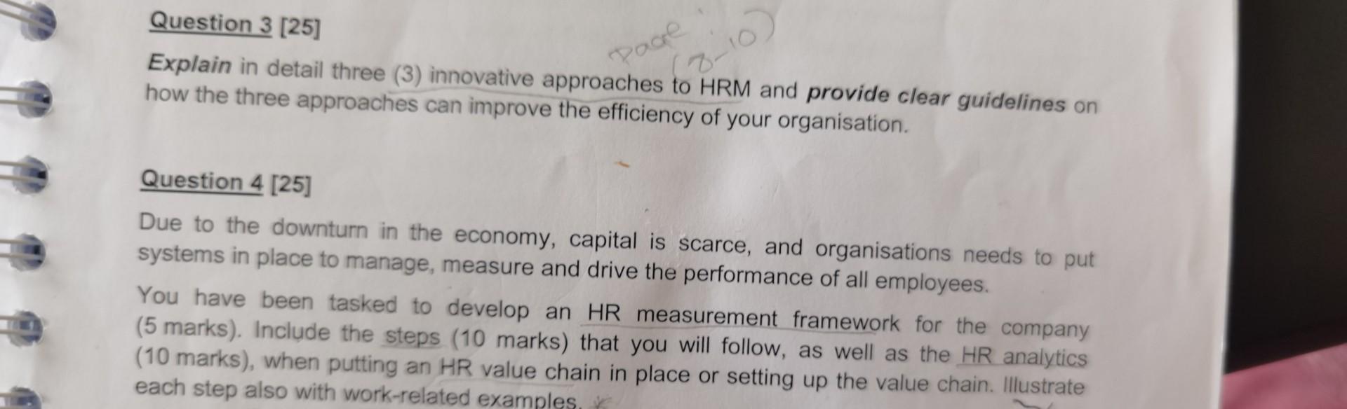  Please answer for me Question 3 [25] Explain in detail three