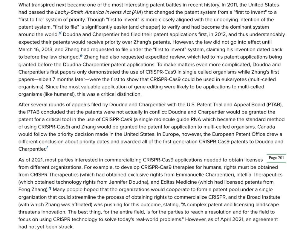 Over CRISPR-Cas9 Gene Editing", (from pg. 199) answer the following questions a.