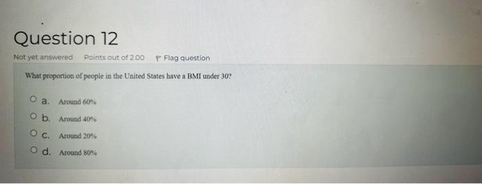 What proportion of people in the United States have a BMI under