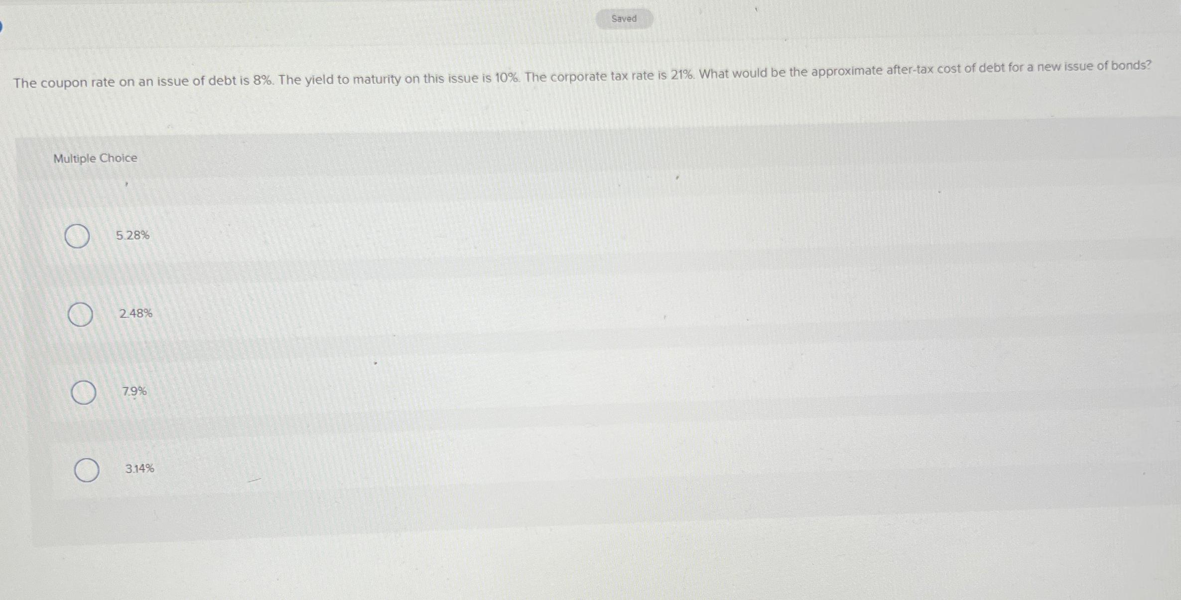  Multiple Choice 5.28% 2.48% 7.9% 3.14% 