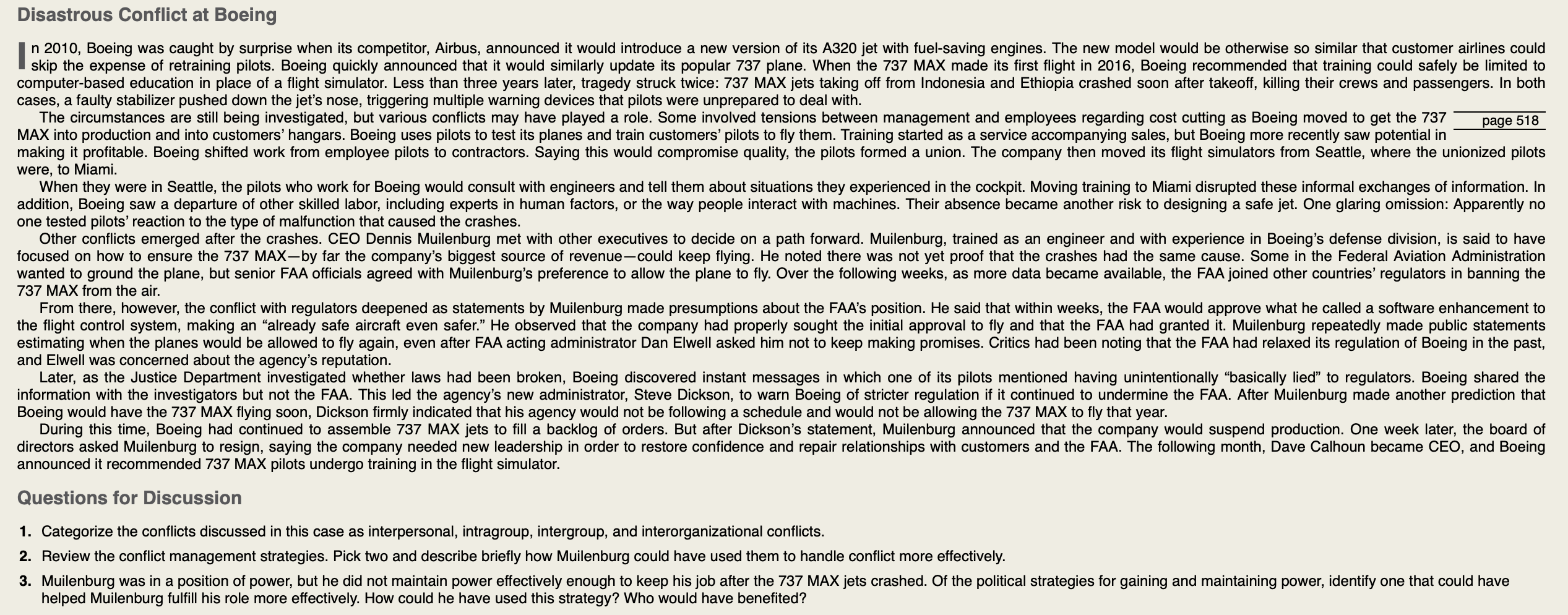 cases, a faulty stabilizer pushed down the jet's nose, triggering multiple