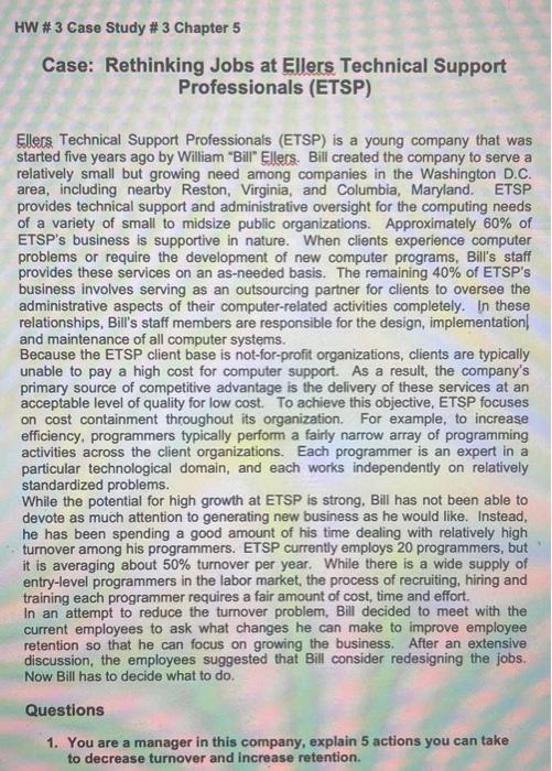  HW \# 3 Case Study \# 3 Chapter 5 Case: Rethinking