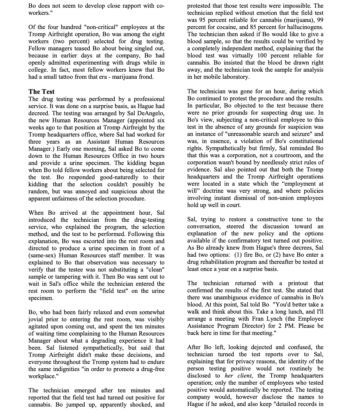 the negotiation and outcome. Describe one way that each issue could have