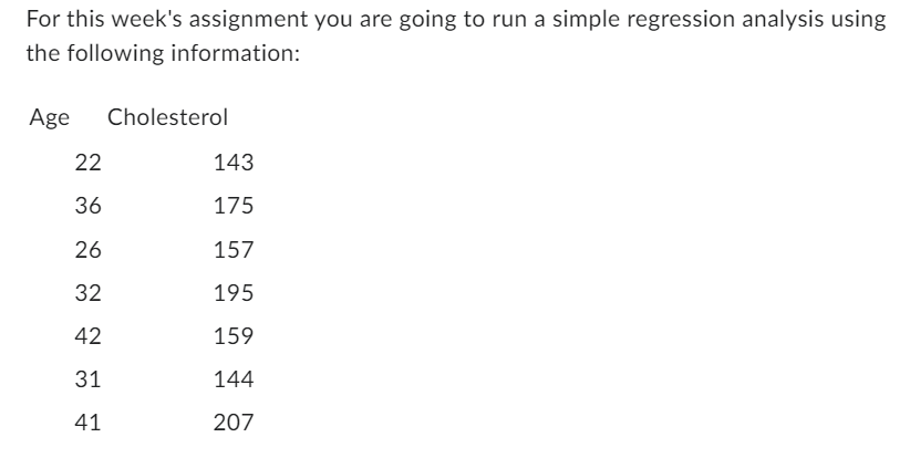 For this week's assignment you are going to run a simple