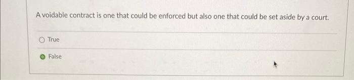 A voidable contract is one that could be enforced but also