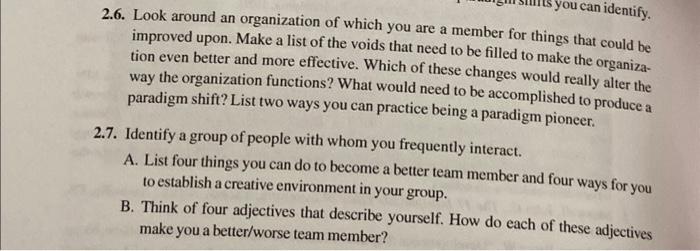 problem solving class 2.6. Look around an organization of which you are