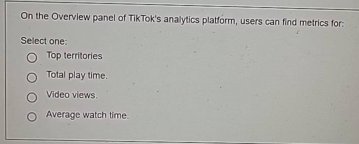  On the Overview panel of TikTok's analytics platform, users can find