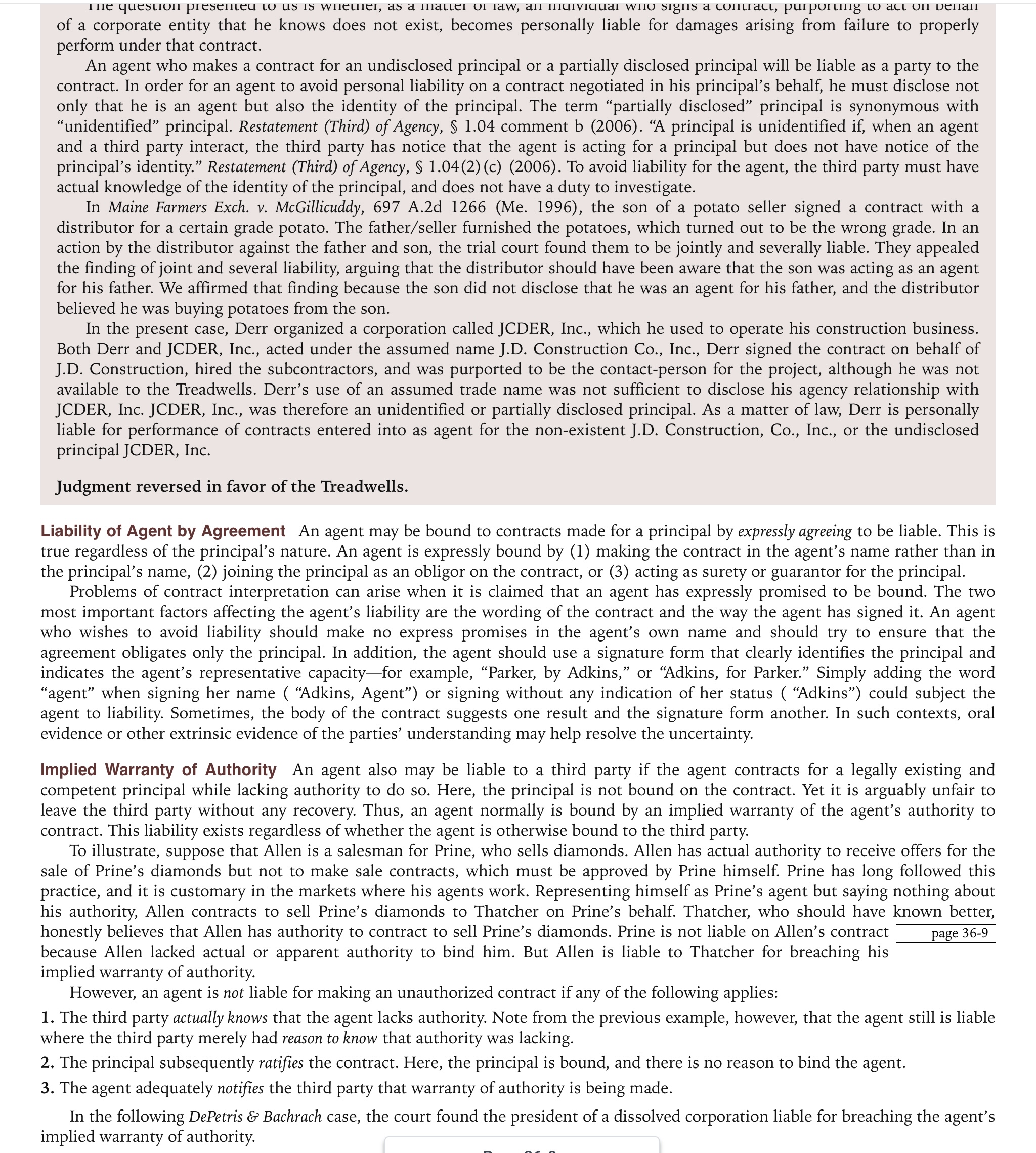 v. J.D. Construction Co. 938 A.2d 794 (Me. 2007) In the early