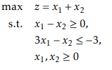 following problems are optimal, infeasible or unbounded. Find the optimal solutions if