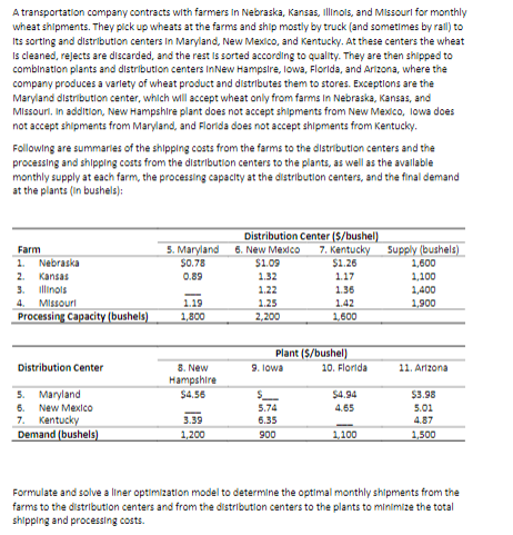 Please solve ASAP. Solve using solver on excel A transportation company contracts