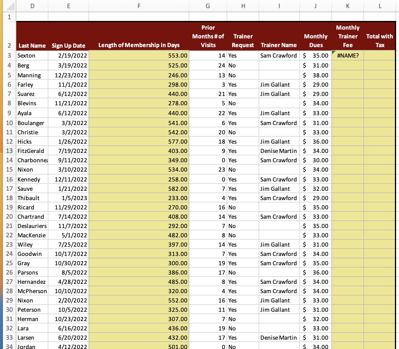 Center The manager at a local fitness center has asked you to