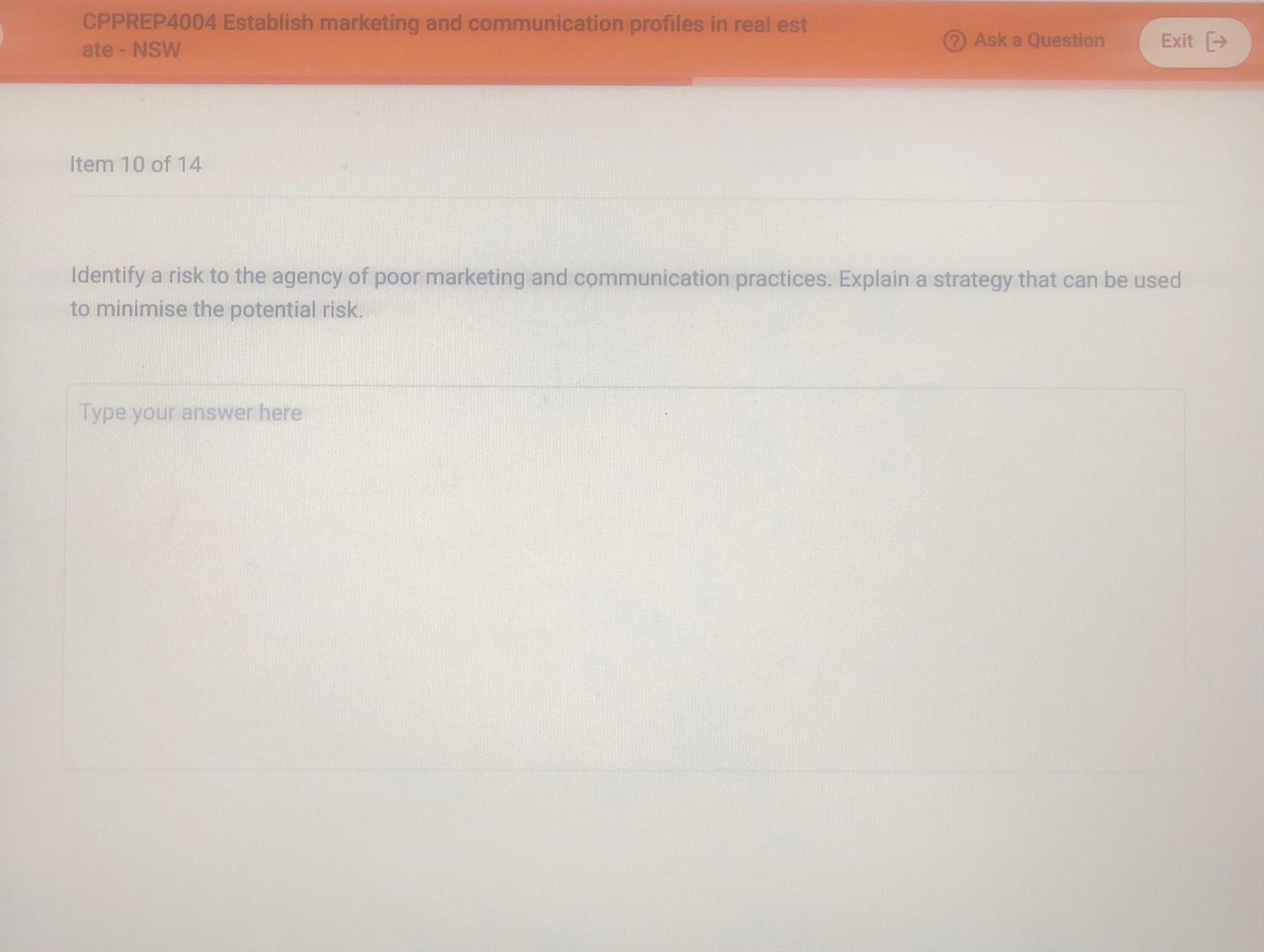  CPPREP4004 Establish marketing and communication profiles in real esate - NSW