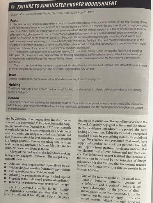  Based on Chapter 3: Tort Law - Negligence: Failure to Administer