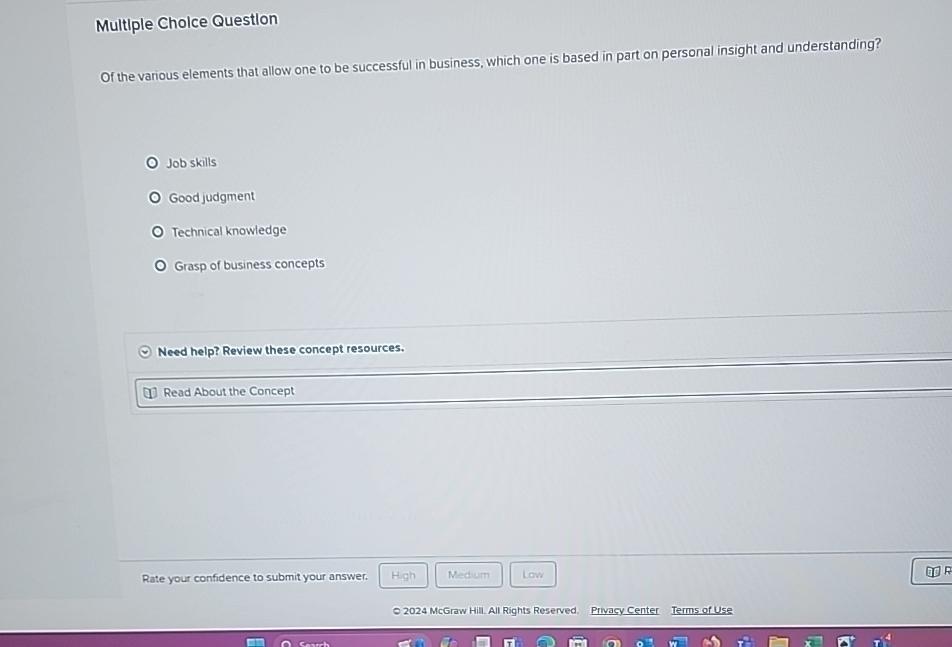  Multiple Cholce Question Of the various elements that allow one to