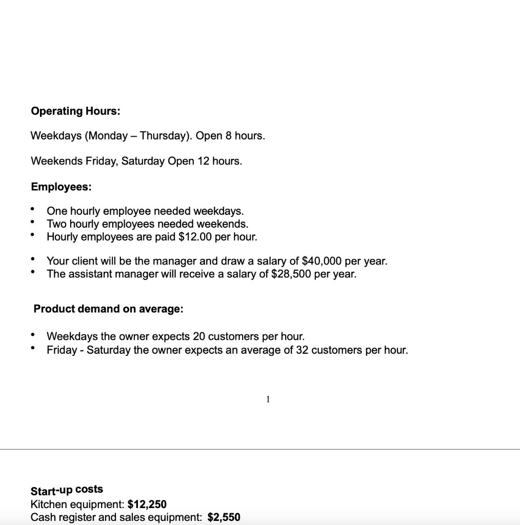 her business will perform the first year in business. She has hired