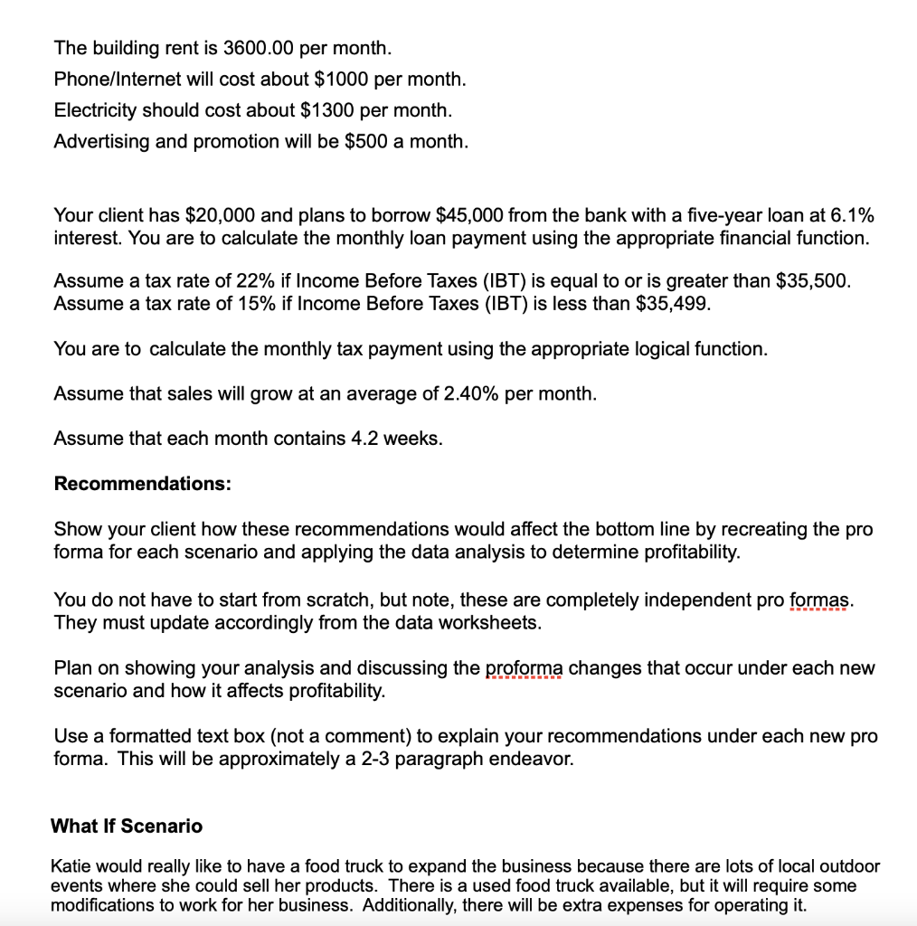 you as an independent consultant, prepare a cash proforma budget for her