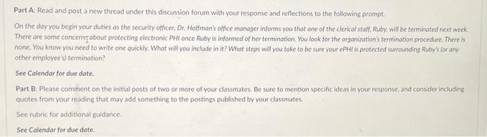  Part A: Read and post a new thread under this discussion