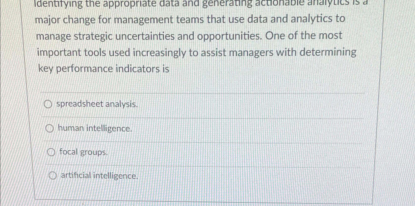  major change for management teams that use data and analytics to