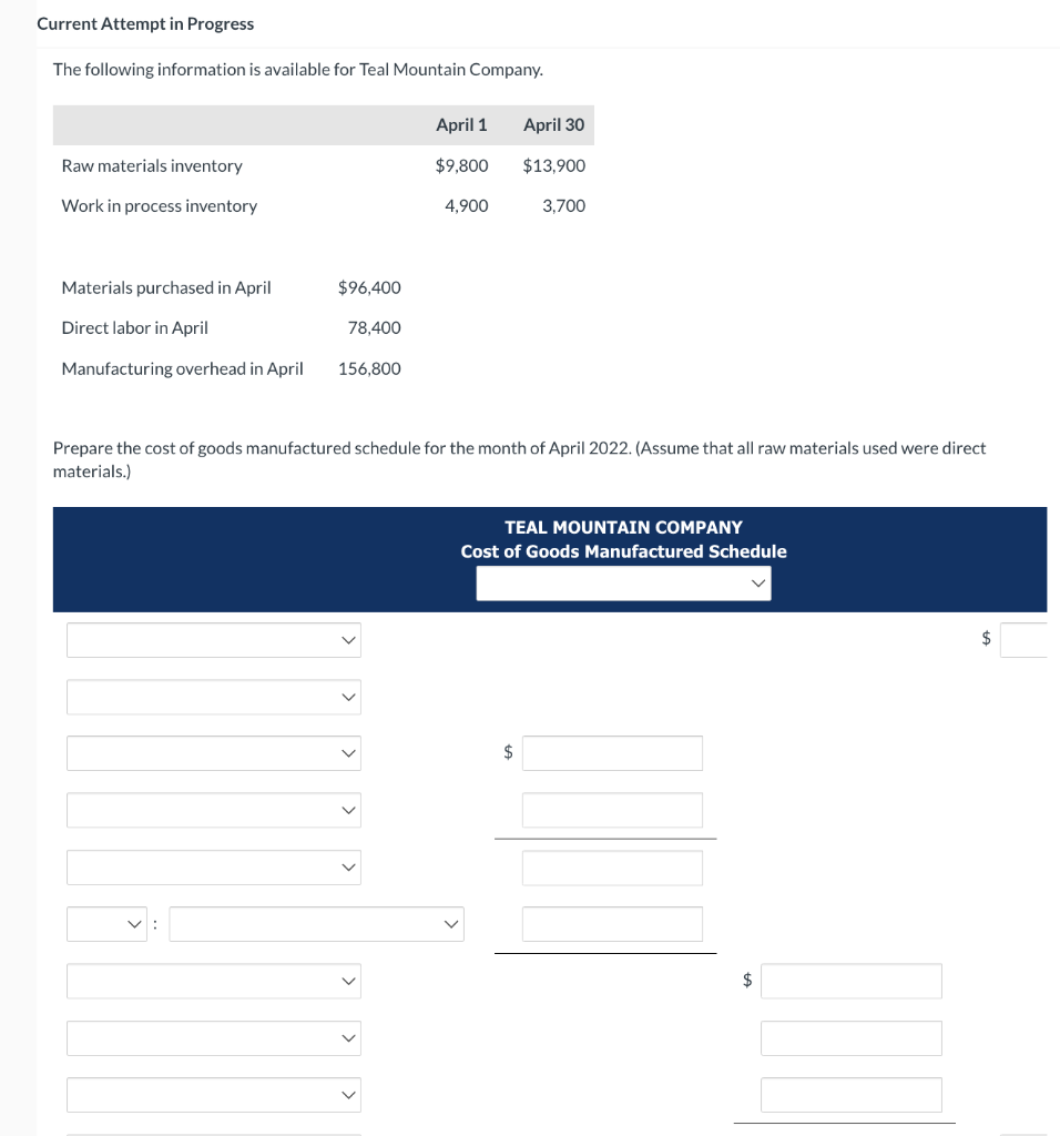 Current Attempt in Progress The following information is available for Teal
