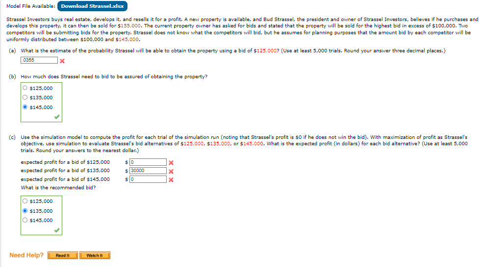 that's it (c) Use the simulation model to compute the profit