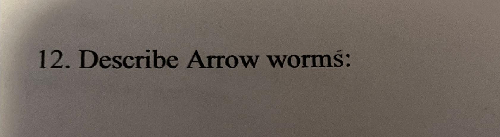  Describe Arrow worm: 