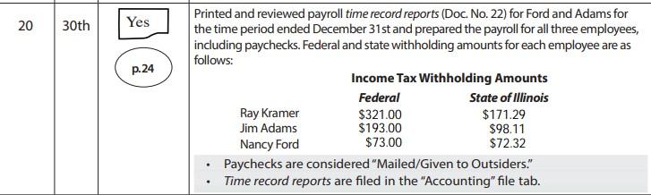  Printed and reviewed payroll time record reports (Doc. No. 22) for