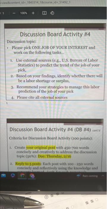 please make sure to cite all external sources 450-700 words Discussion Board