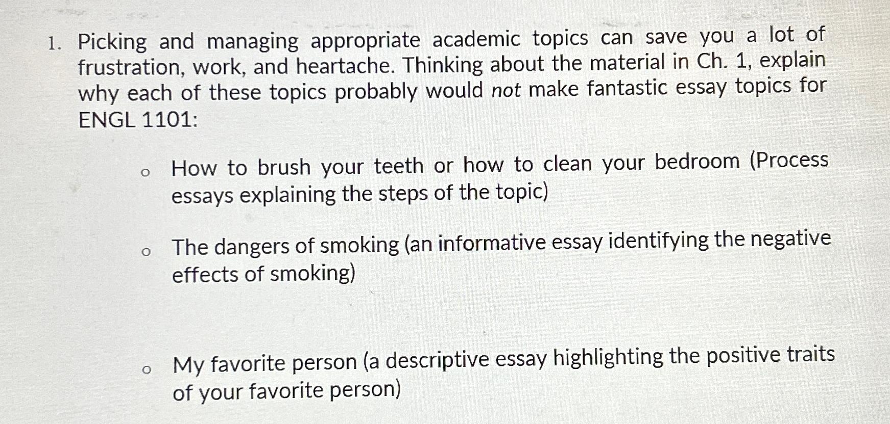  Picking and managing appropriate academic topics can save you a lot