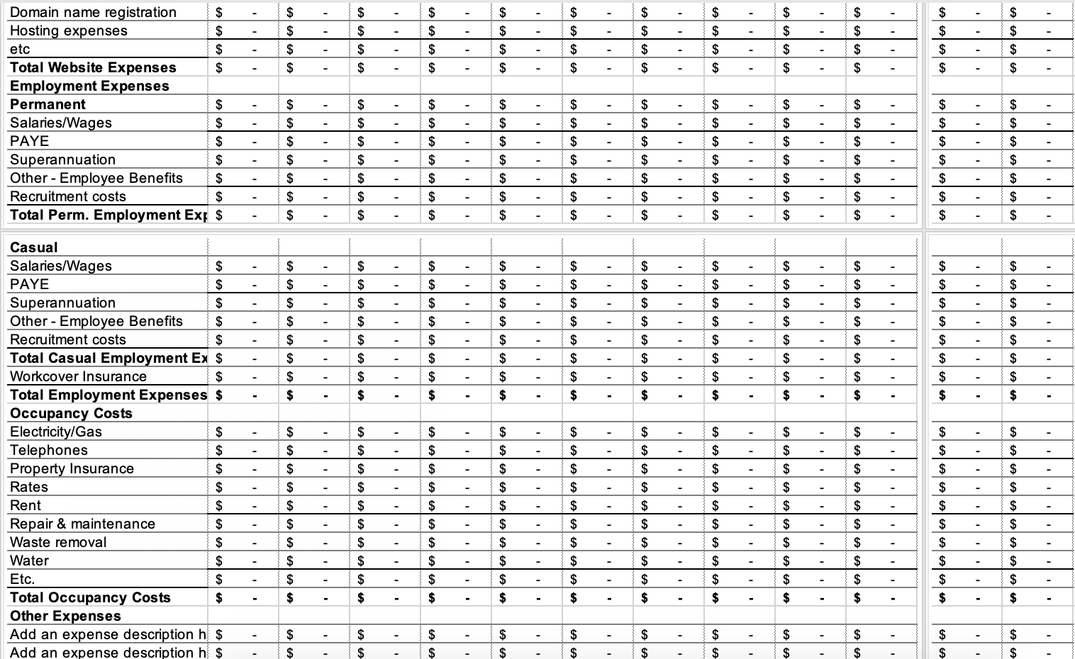 start with? Would I just estimate all the numbers like Total sales,