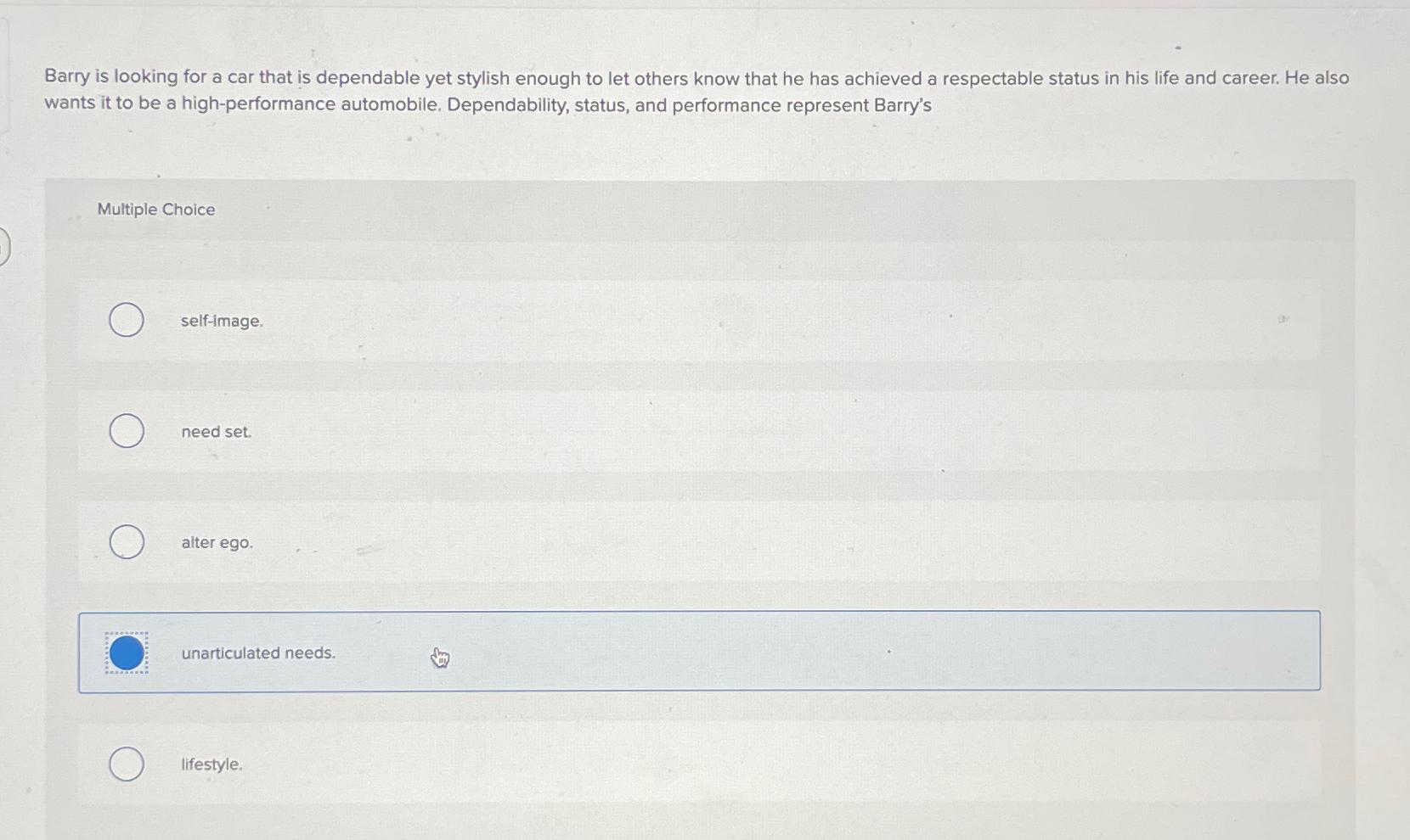  Barry is looking for a car that is dependable yet stylish