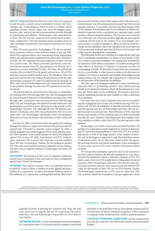 For this part, you must create a written case brief for